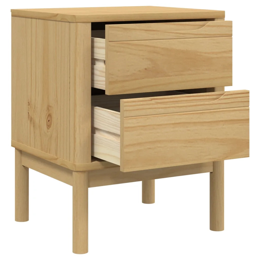 Comodino-Tavolino da notte FLORO Marrone Cera 45x39x57 cm Legno di Pino