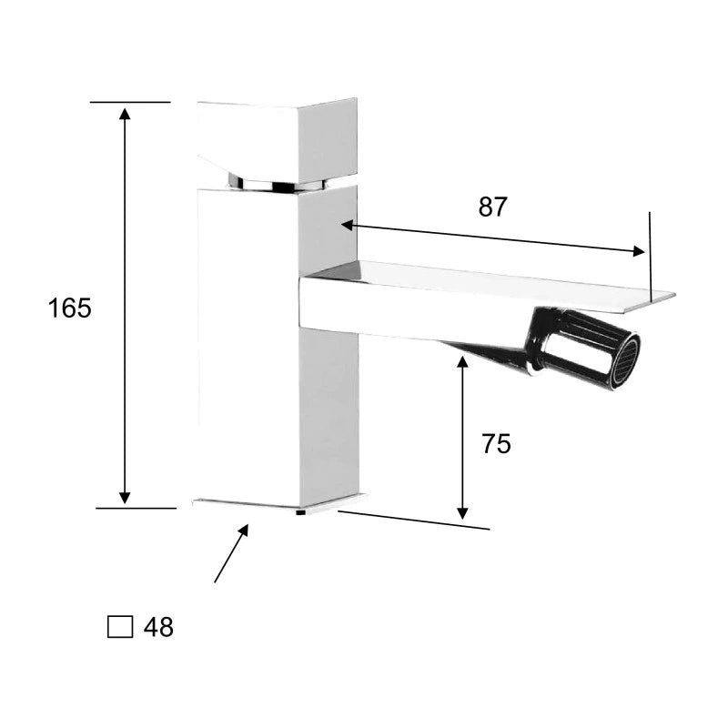 Rubinetto per bidet di daniel rubinetteri cube waterfall caratterizzato da un design quadro