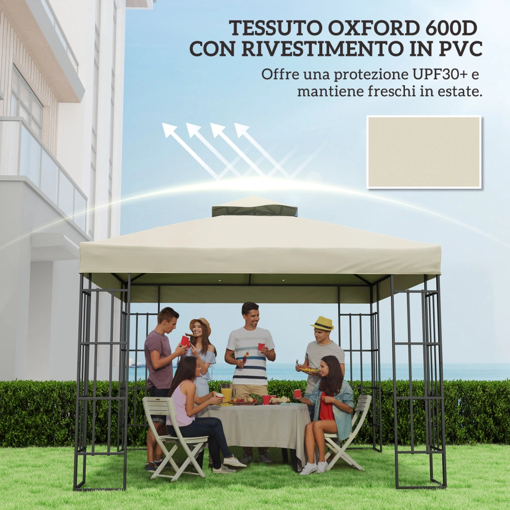 Copertura per Gazebo 3x3m ¨C zephmum ¨C Poliestere UPF30+ Crema