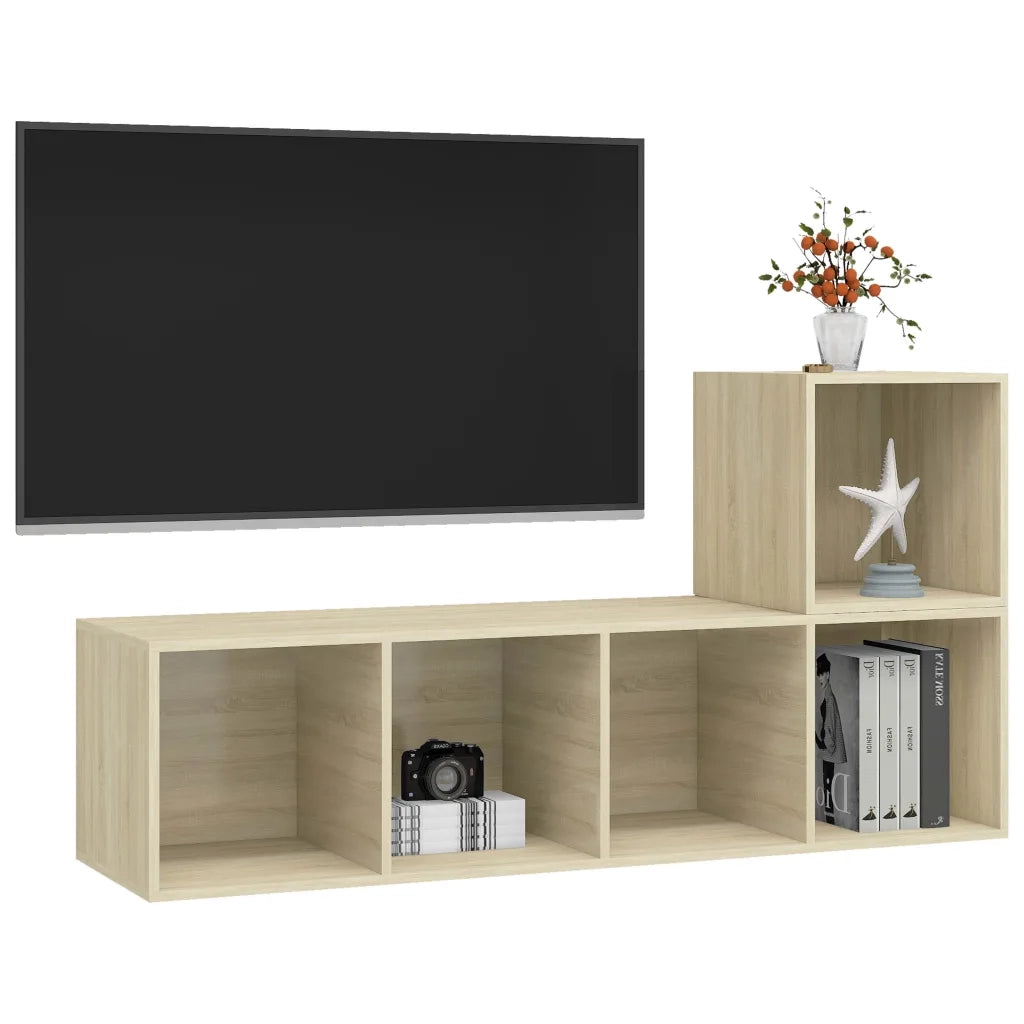 Set Porta TV 2 pz Rovere Sonoma in Truciolato cod mxl 18625