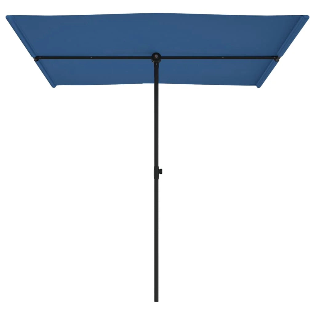 Ombrellone da esterno con palo in alluminio 2 x 1,5 m azzurro 02_0008227