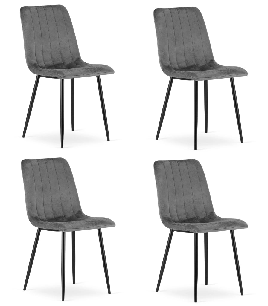 Set di 4 sedie Valora JEWA in velluto grigio scuro | durevole | comYERRable