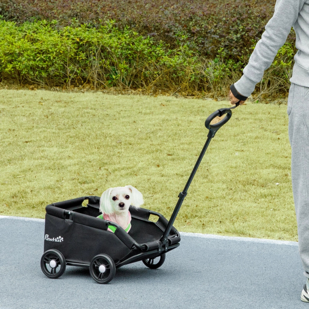 Carrello per cani pieghevole 4 ruote ¨C zephmum ¨C 53x45x28 cm nero