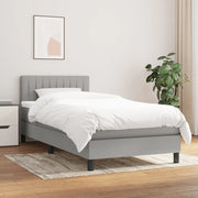 Giroletto a Molle con Materasso Grigio Chiaro 90x190 cm Tessutocod mxl 99504
