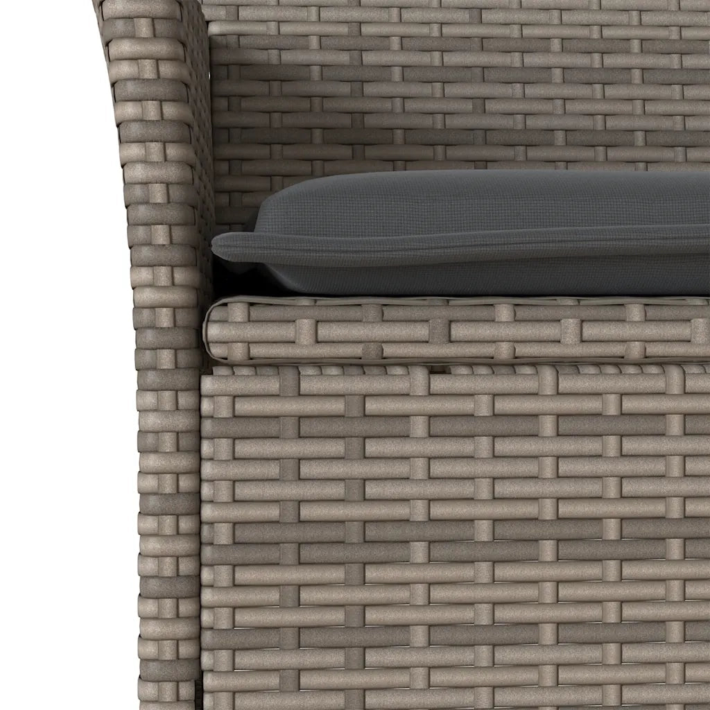 Set Pranzo Giardino 5 pz con Cuscini Grigio Polyrattan Acacia 3278720