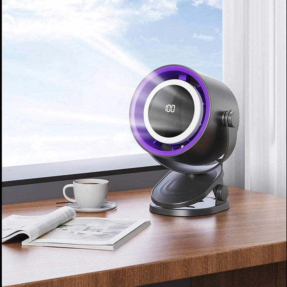 Trade Shop - Ventilatore Da Tavolo Usb Elettrico Raffreddamento Design Luce Notturna Camera Scrivania -