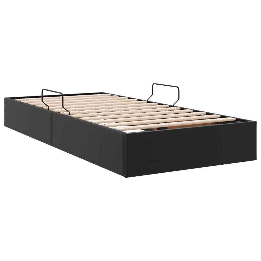 Letto ottomano Nero 90 x 190 cm Pelle Sintetica 3442750