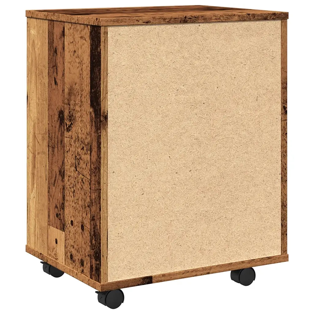 Mobiletto con Ruote Legno Antico 46x36x59 cm in Truciolato 856660