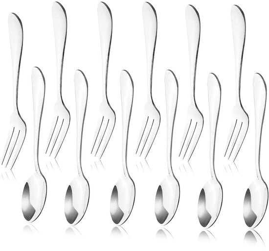 Accessori da Cucina in Acciaio Inossidabile - 12 Pezzi - Forchette 12 Pezzi - Servizio Completo - Materiale Duraturo - Facile da Pulire - Ideale per Matrimoni
