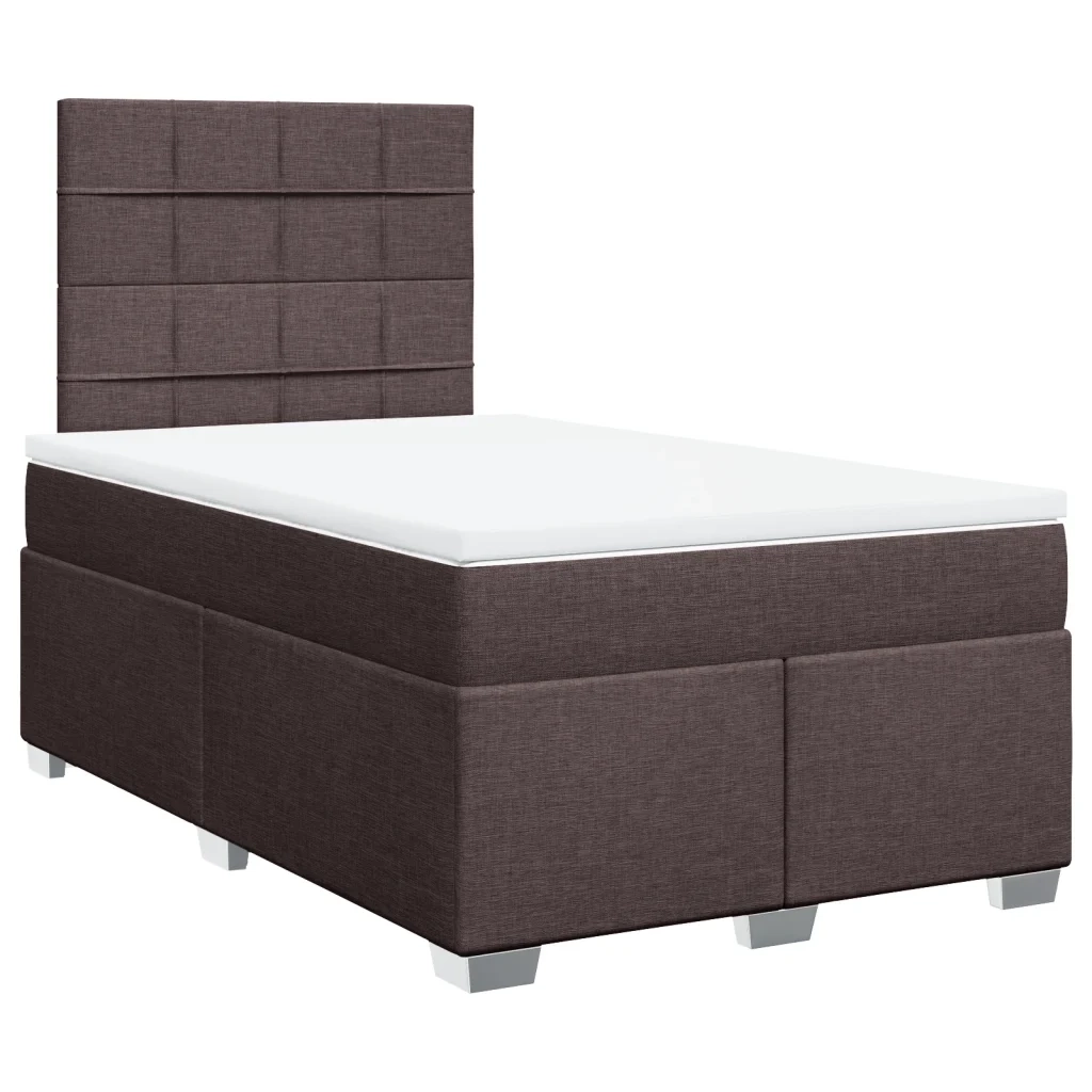 vidaXL Giroletto a Molle con Materasso Marrone Scuro 120x200cm Tessuto