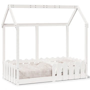 Giroletto Casetta Bambini | Letto Infantile | Lettino Bianco 70x140 cm Legno Massello Pino