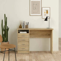 Scrivania con quattro Appollo, colore rovere, cm 110 x 76 x 48