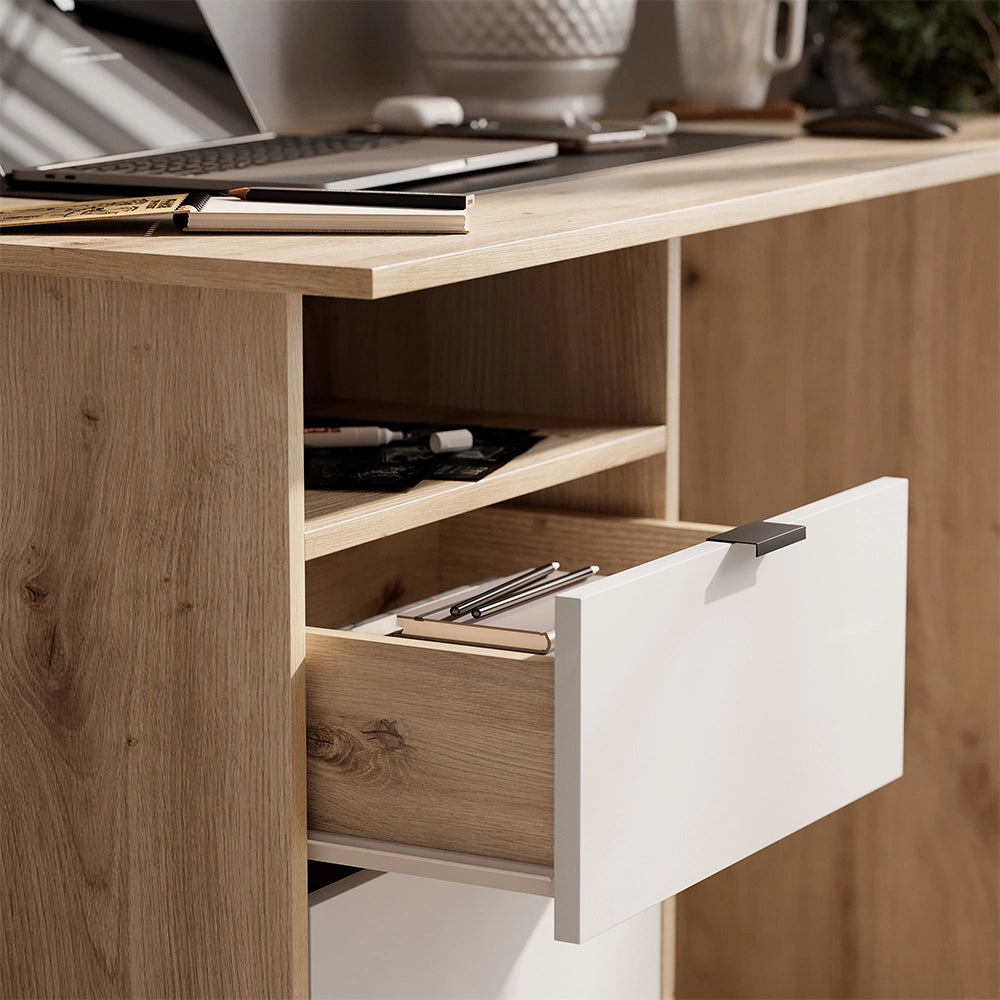 Vicco Scrivania Bianco/Artisan 105 x 50 cm con cassetti