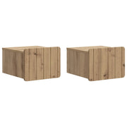 Mobiletto da notte a muro con cassetto 2 pcs Rovere Artigianale 898274
