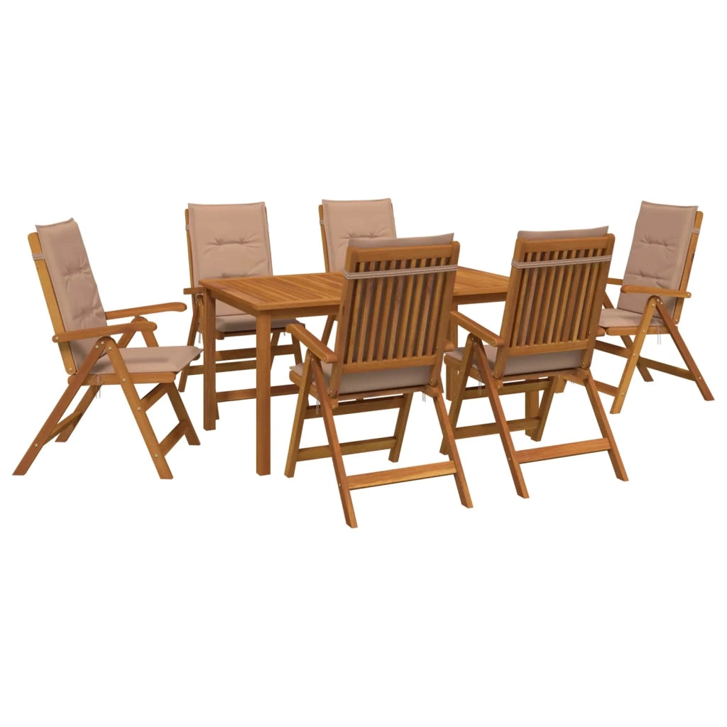 Set da pranzo da giardino 7 pezzi 7 pz Naturale 3434623