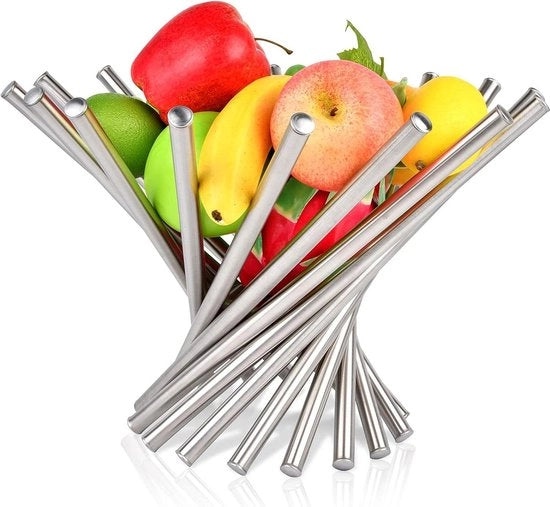 Grande ciotola in acciaio inossidabile per frutta - supporto per frutta per la cucina decorativa organizzatore