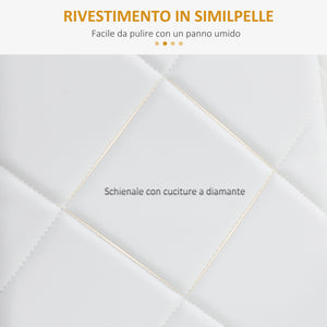 Set di 4 Sedie da Pranzo 41x50x97 cm con Schienale Alto in Similpelle Bianco