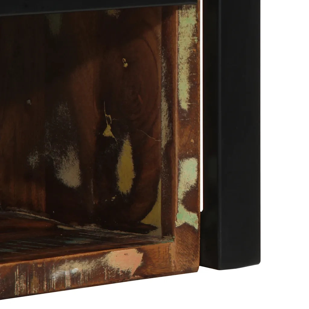 Comodino | Armadio da Notte | Mobiletto da notte Multicolore 40x35x40 cm in Legno Massello Recupero
