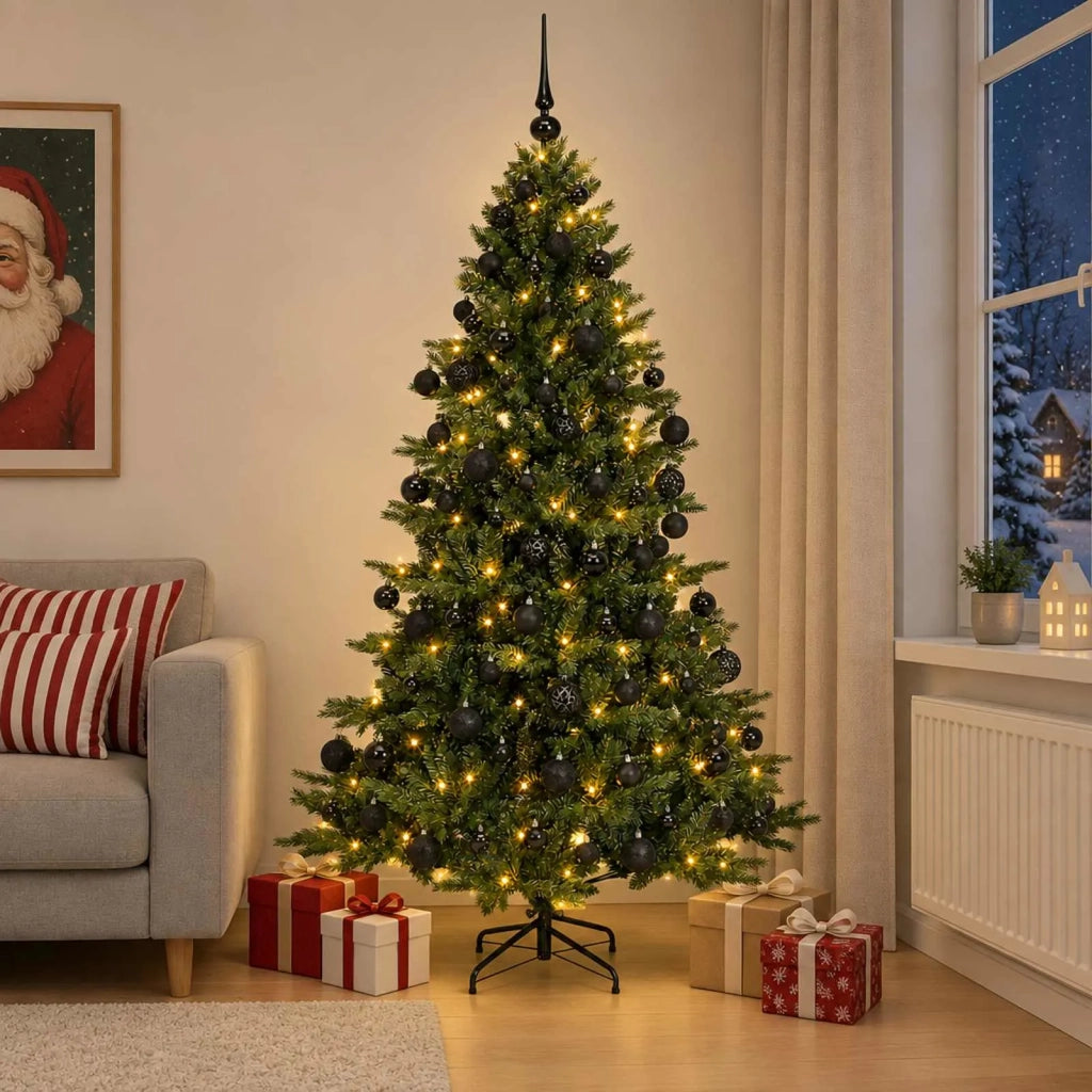 Albero di Natale artificiale con palline 180 cm 300 LED 3466394