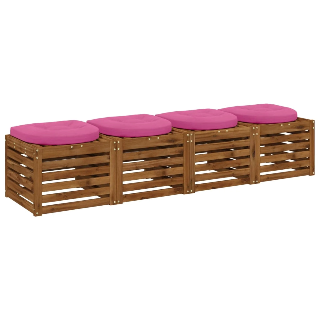 Cuscini per Sedia in 4 Pezzi 4 pz 100% Poliestere Rosa 945305