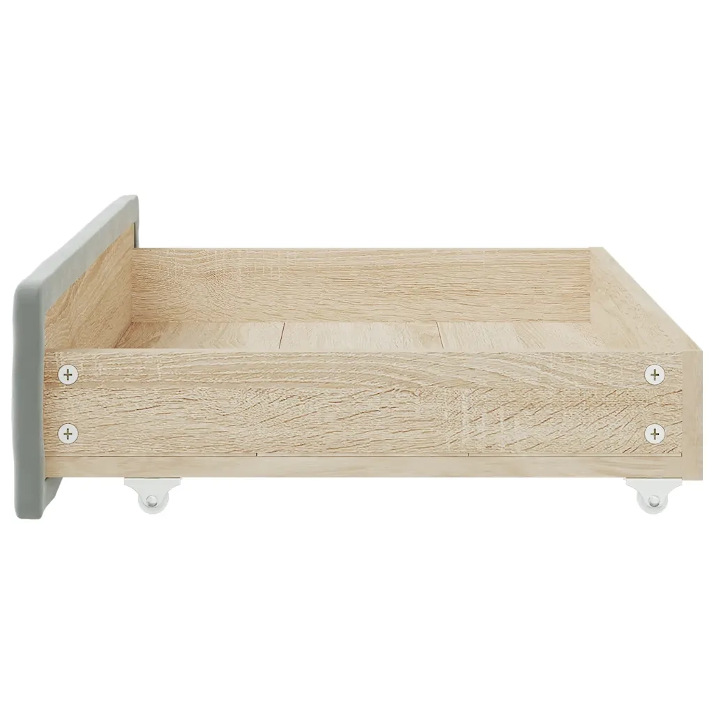 Cassetti da Letto 2 pz Grigio Chiaro Legno Multistrato e Velluto CFW9754801