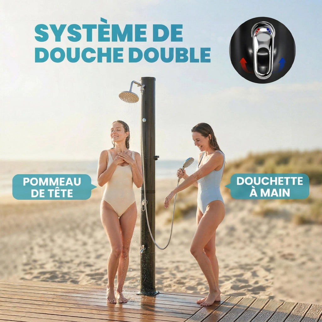 Doccia Solare per Esterno 40L ¨C zephmum ¨C Nero 218cm