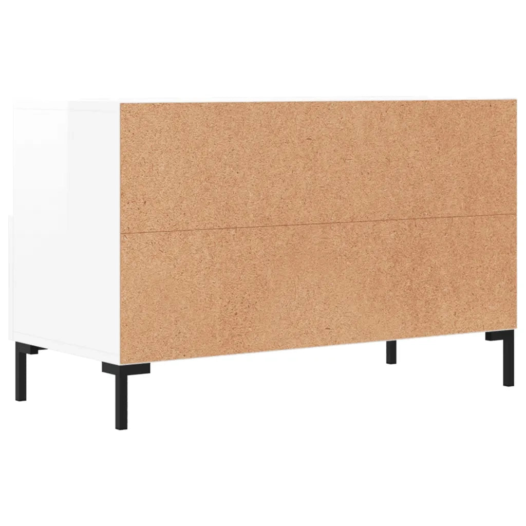 Mobile Porta TV-Mobile per TV-Credenza TV Bianco Lucido 80x36x50 cm in Legno Multistrato 630669