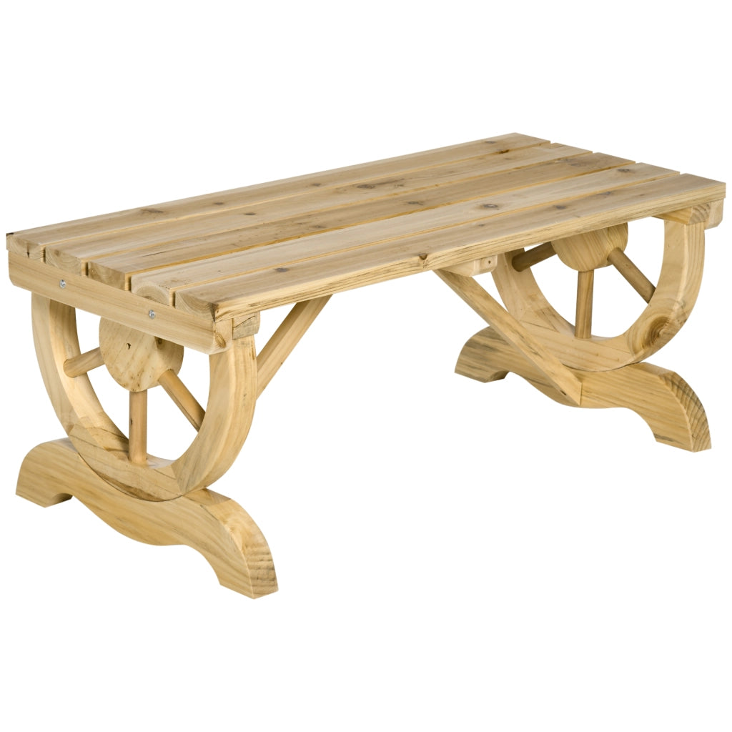 Panca da giardino rustica in legno per 2 persone 98 x 50 x 39;5 cm; naturale