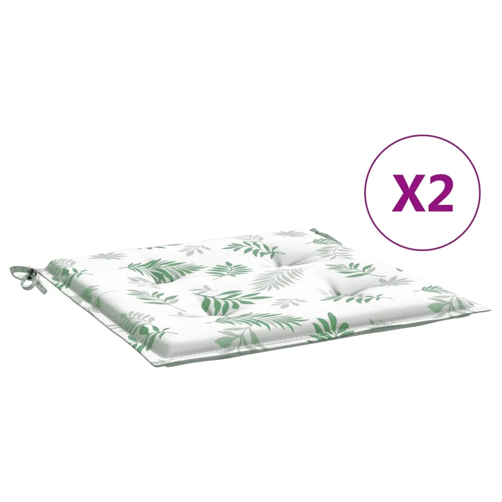Cuscini per Sedia 2 pz Motivo a Foglie 40x40x4 cm Tessuto 361020