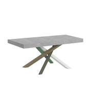 Tavolo allungabile 120/224x90 cm Volantis Premium colore cemento gambe multicolore 4/A
