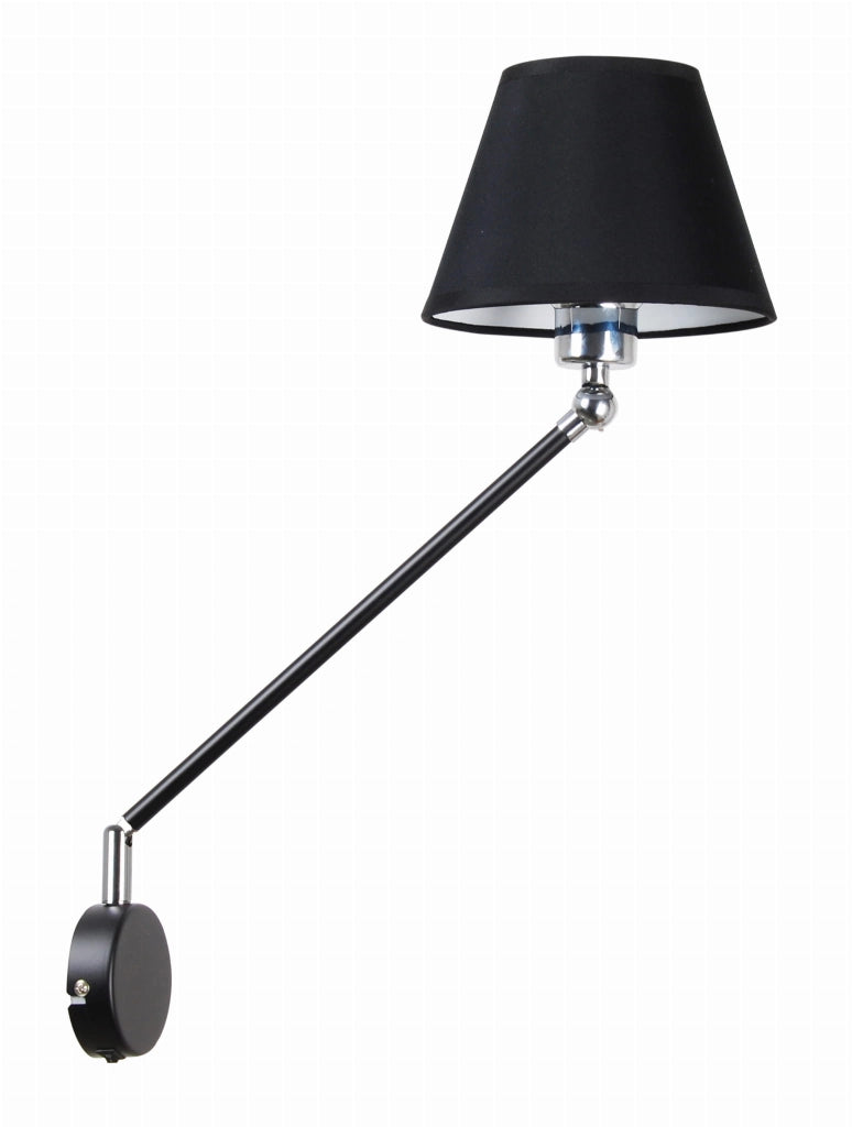 Applique Candellux Filly nera cromata 1xE14 in tessuto