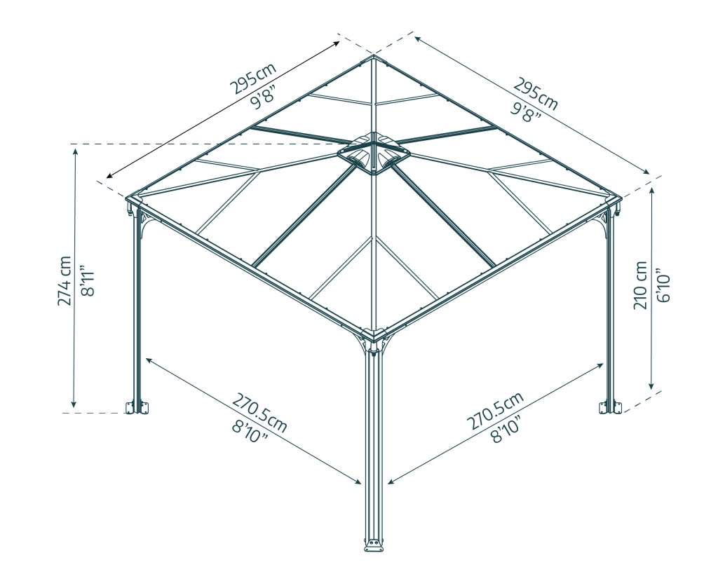 Canopia Palermo Gazebo in Alluminio 3X3 m