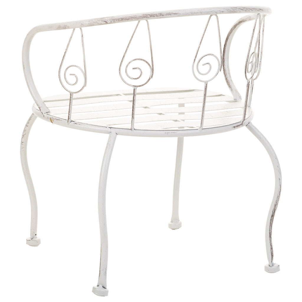 Sedia per bambini in ferro battuto bianco 35x28x39h cm