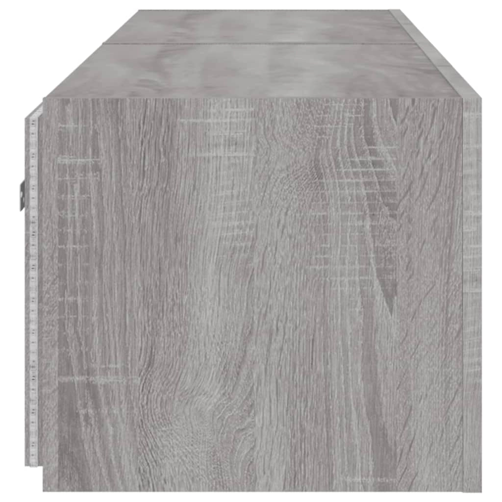 Mobile TV multimediale da parete mensola TV credenza mobile TV sala da pranzo soggiorno camera da letto e luci LED 2 pezzi Sonoma 80 x 35 x 31 cm grigio 02_0029156