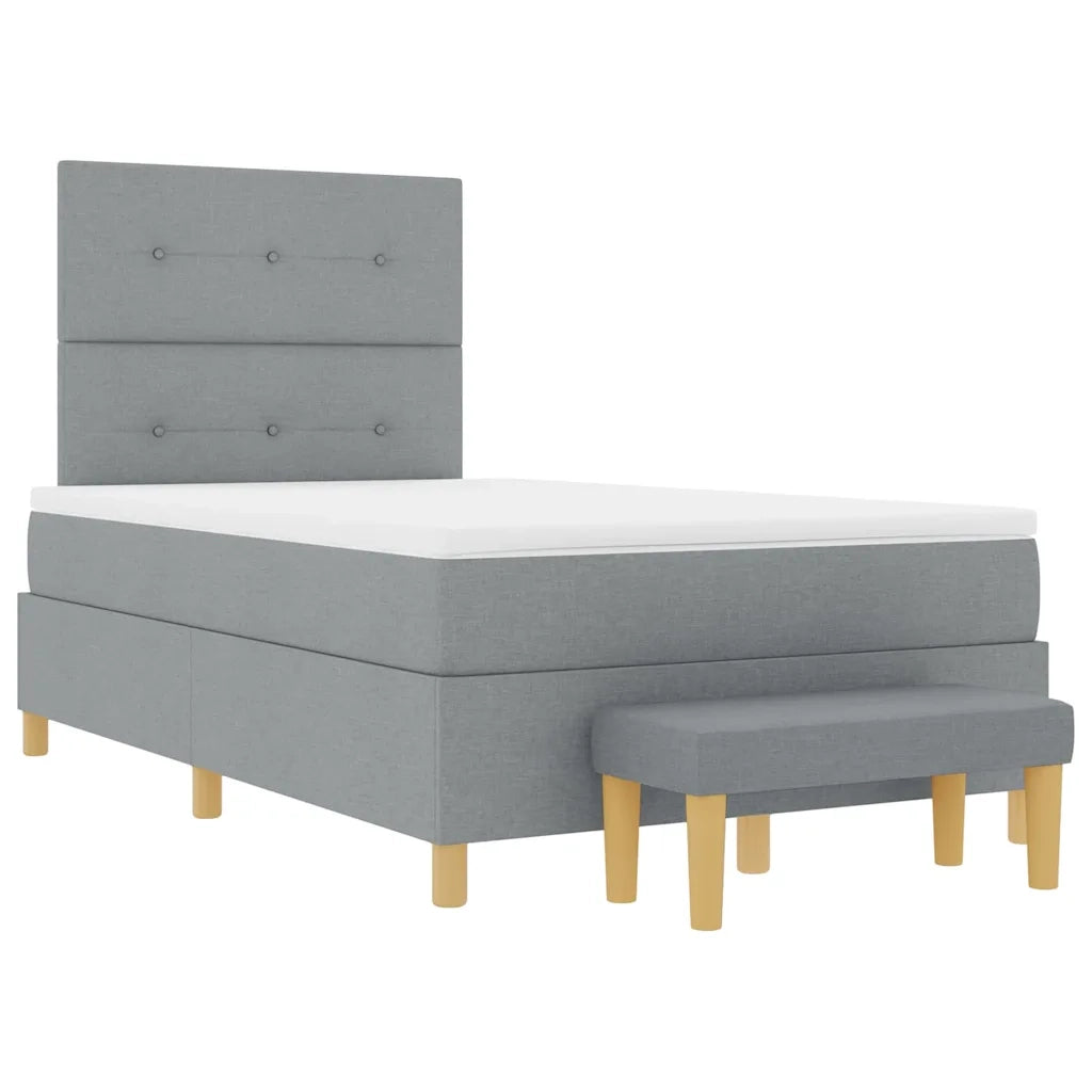 Letto a molle con materasso Grigio chiaro 120 x 190 cm Tessuto 3344282