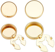 Manicotti in Oro Laminato - 4 Pezzi - Stile Pianoforte/Rondi - Accessori di Abito - Uomo/Donna - Sostituzione Senza Fili - Manicotti