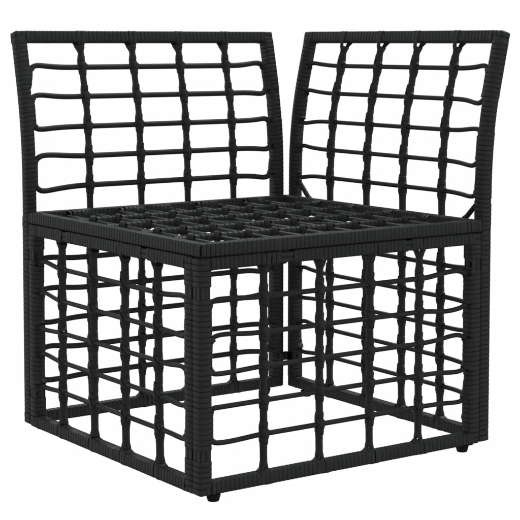 Modulo Divano Angolare da Esterno Nero polyrattan