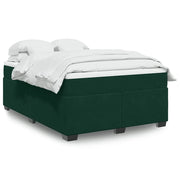 Giroletto a Molle con Materasso Verde Scuro 160x200 cm Velluto