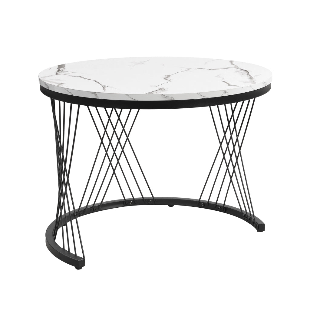 Set tavolini da caffè 60x60x46 cm e 50x50x31 cm; con 2 cassetti; MDF; bianco