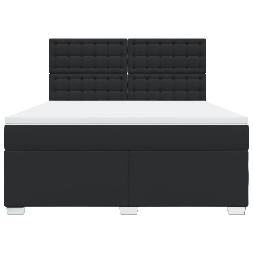 Giroletto a Molle con Materasso Nero 180x200 cm in Similpelle 3290732