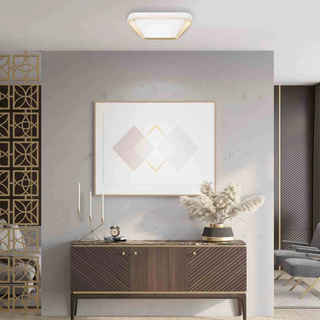 Plafoniera LED Milagro QUADRO 40x40 oro 38W CCT dimmer