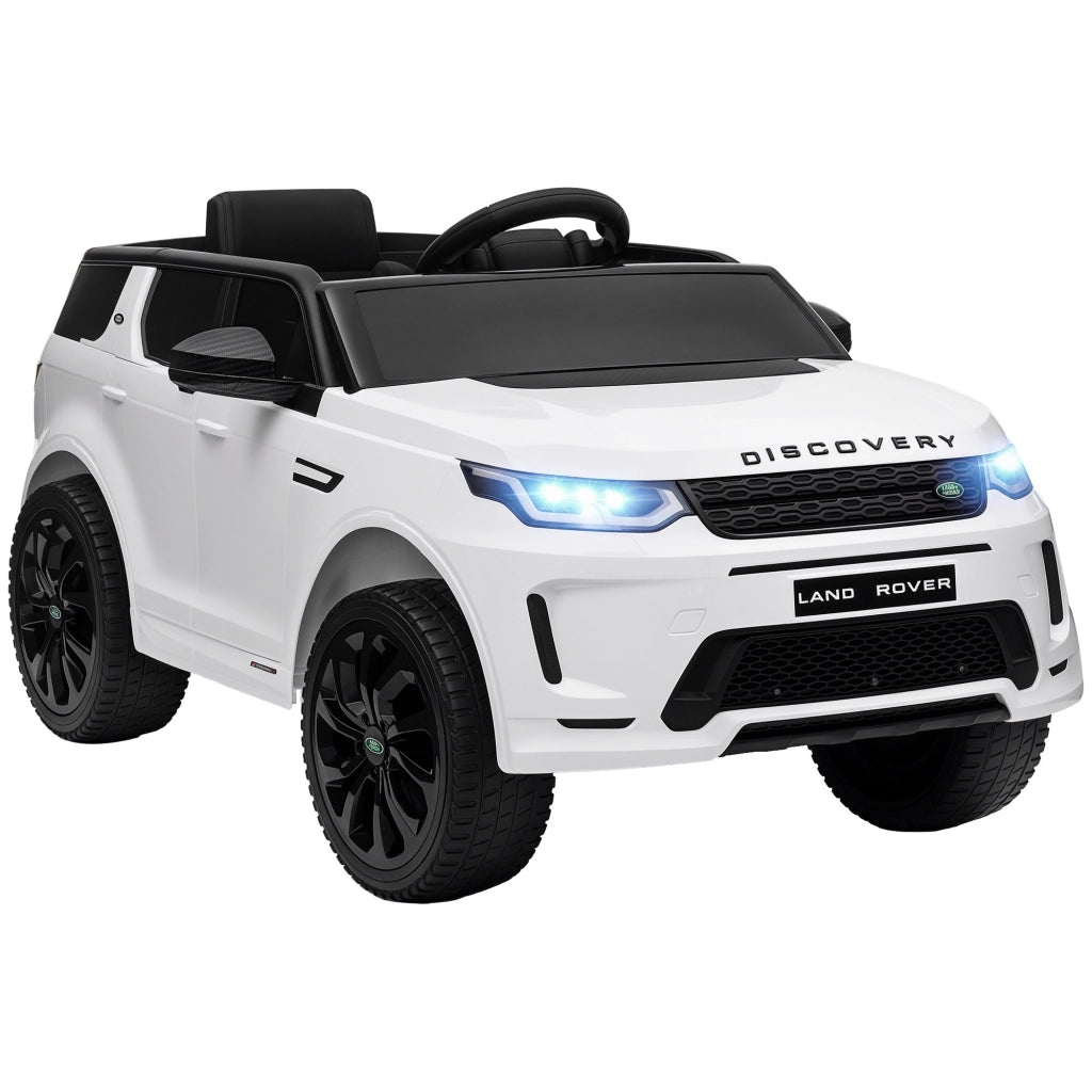 Auto elettrica per bambini Land Rover Discovery Sport ¨C zephmum ¨C Bianco, LED, telecomando, 12V