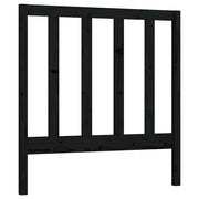 Testiera | Testata per Letto Nera 95x4x100 cm in Legno Massello di Pino