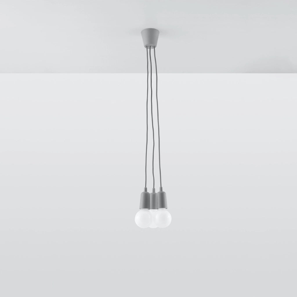 Lampada a sospensione DIEGO 3 grigio
