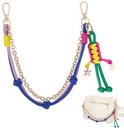 Accessorio per borse - Catena in paracord con conchiglia di cowrie in pelle - Ideale per decorare maniglie di porte, auto e borse