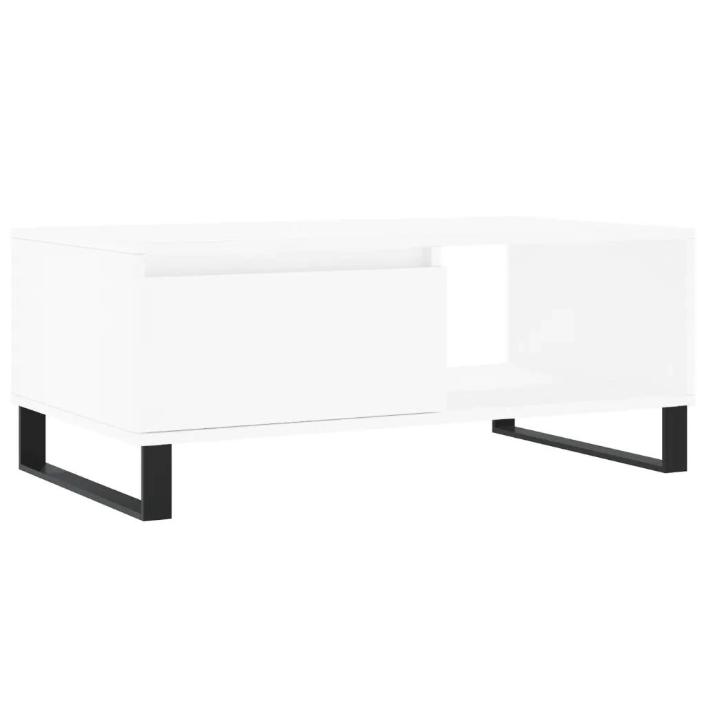Tavolino da salotto | Tavolino da caff¨¨ | Tavolino da Soggiorno Bianco 90x50x36,5 cm in Legno Multistrato