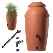 Serbatoio per acqua piovana KADAX da 210 litri, contenitore per acqua con rubinetto e vaso.