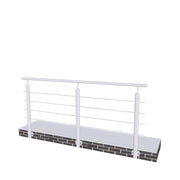 Ringhiera Parapetto in Alluminio Argento Opaco 200x100cm per interni ed esterni a Fissaggio a Parete