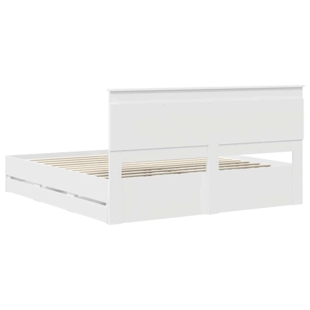 Struttura del letto Bianco 200 x 200 cm Legno Ingegnerizzato