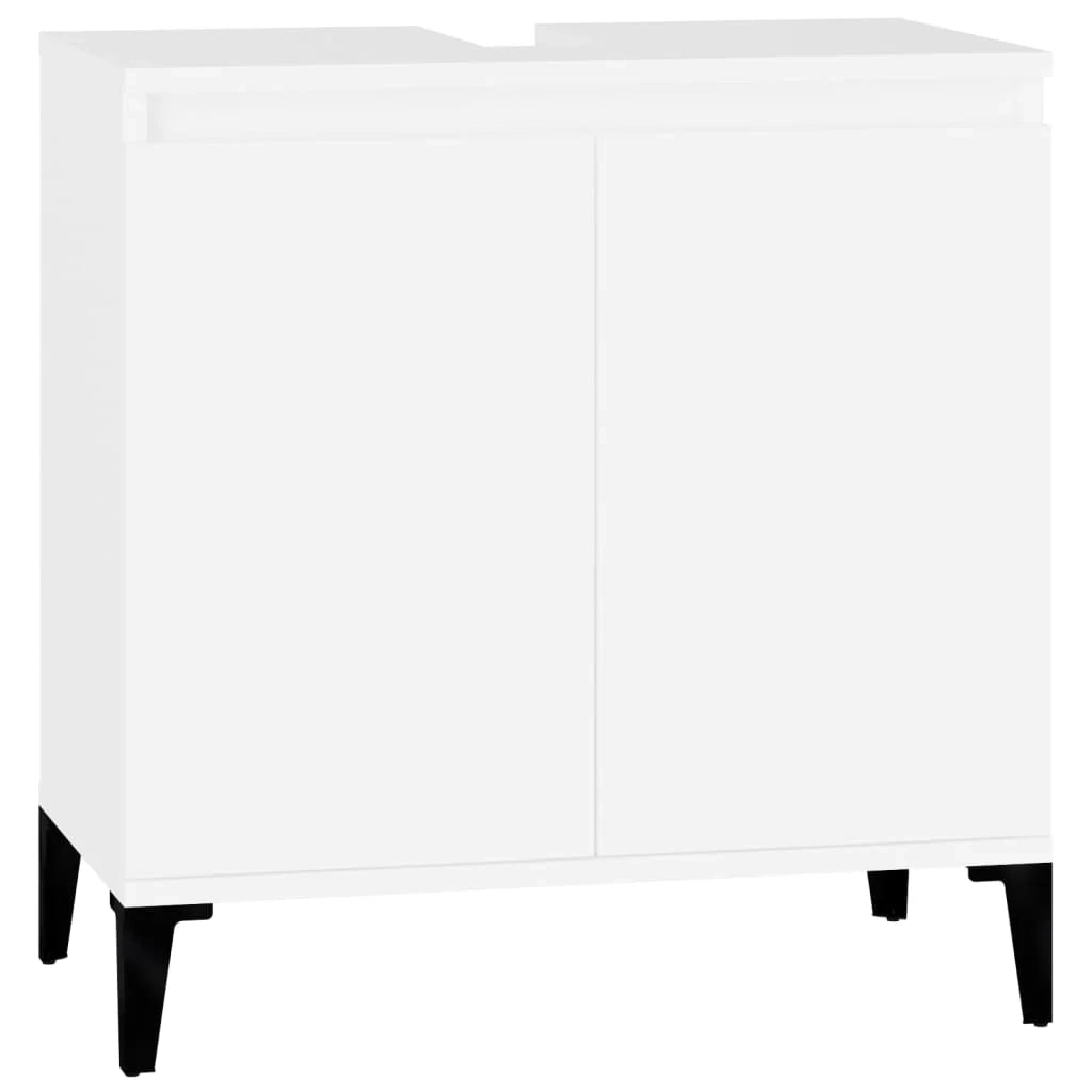 Mobile lavabo/lavabo 58 x 33 x 60 cm in legno laccato bianco 02_0006806